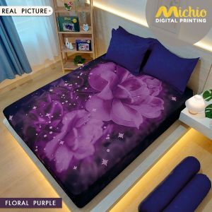 Sprei Monalisa michio 120x200 floral purple