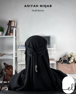 Elmika Niqob Asiyah Flap Black
