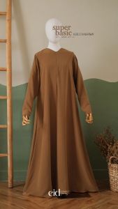Gamis Super Basic Nabeen Kobica Brown S