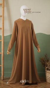 Gamis Super Basic Nabeen Kobica Brown XL