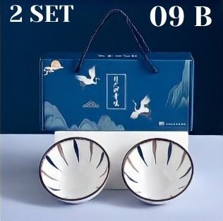 09B Mangkok garis pinggir 2set