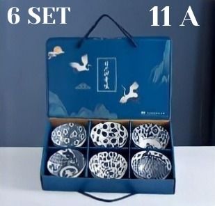 11A Mangkok 6 set biru