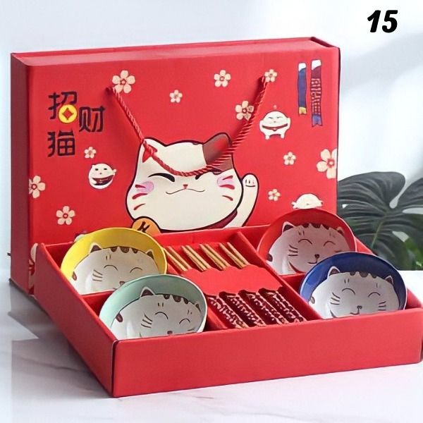 15 Mangkok kucing n sumpit 4 set