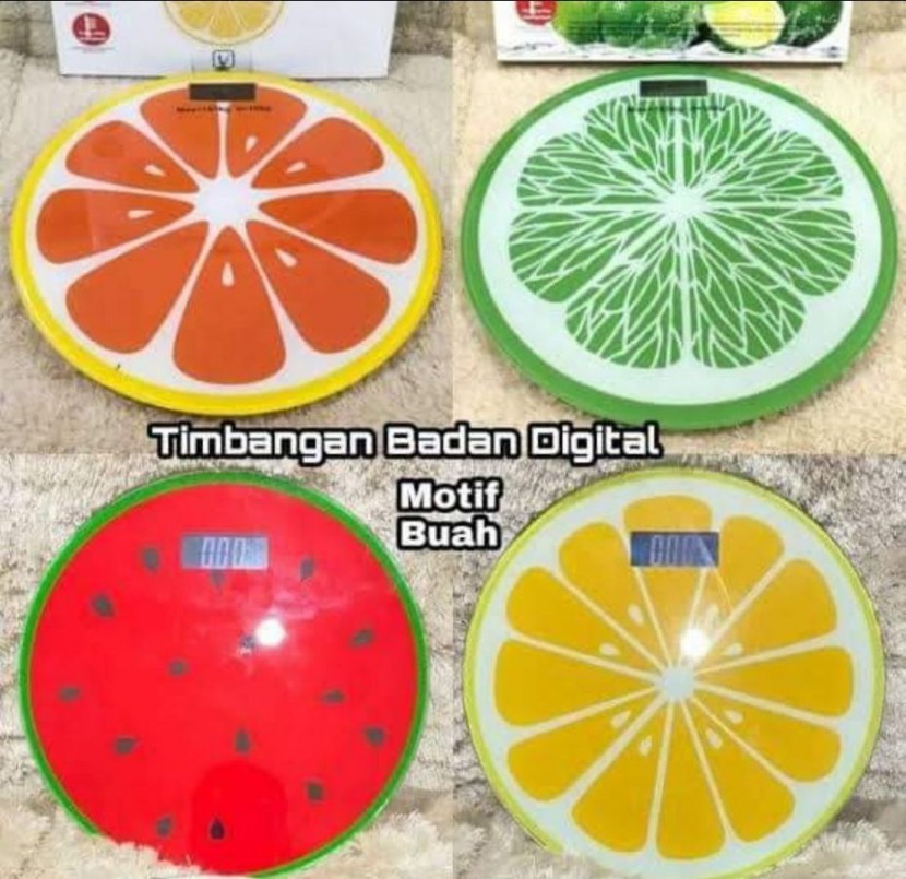 Timbangan badan motif buah