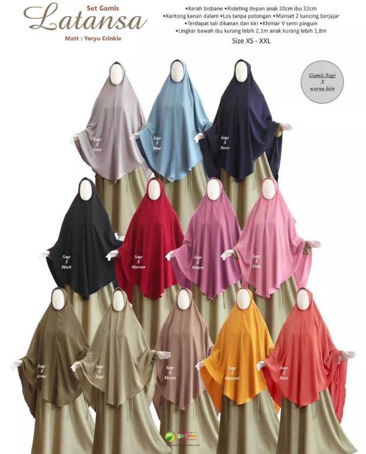 Khimar Latansa Black XL 
