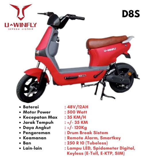 Uwinfly D8S - Sepeda Listrik