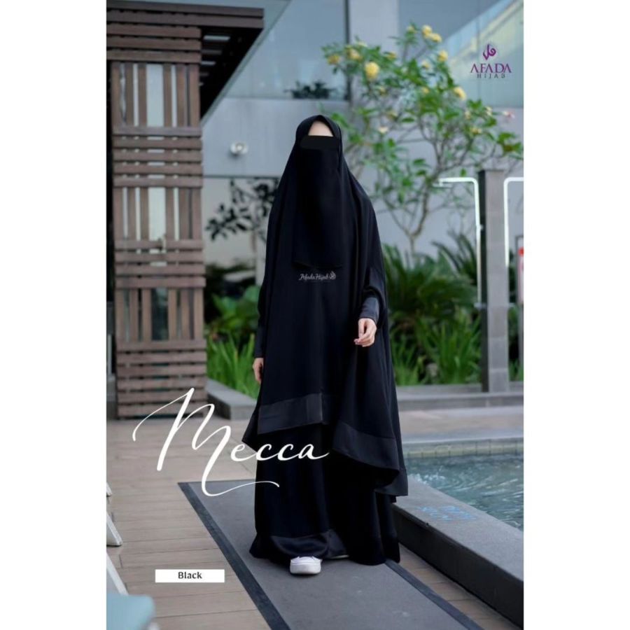 Afada Hijab One Set Khimar Rok Black S