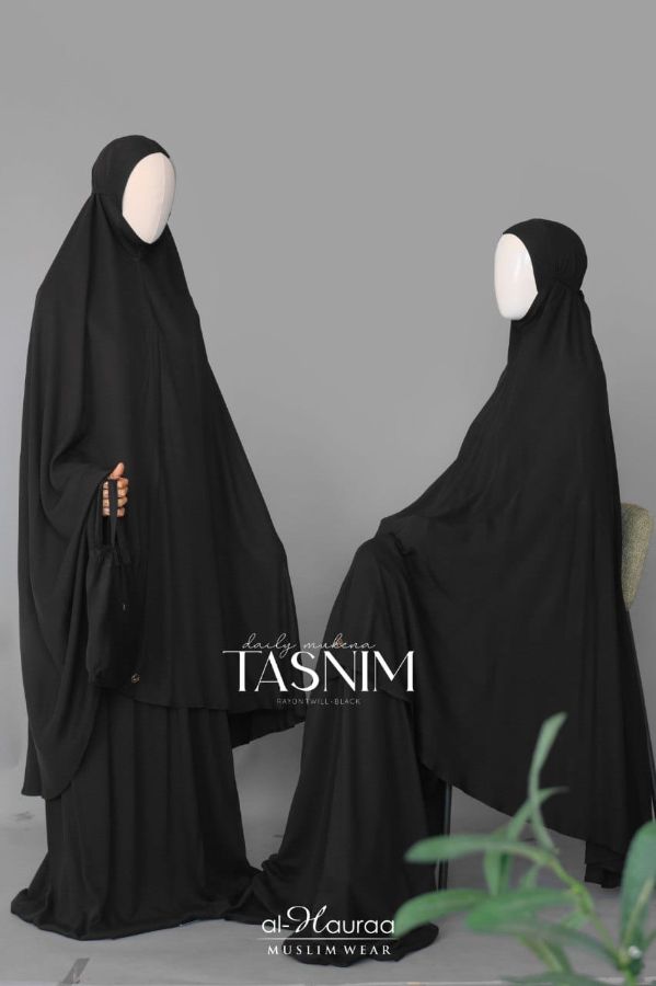 Al Hauraa Mukenah Tasnim Rayon Black 