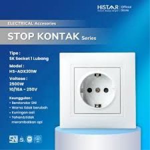 HISTAR ADX201W 16A/250V Socket Outlet with earth For Flush Mounting White N