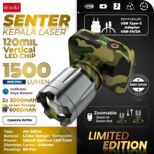 SENTER KEPALA AOKI LS (AK-3651A PUTIH) 80W BESAR