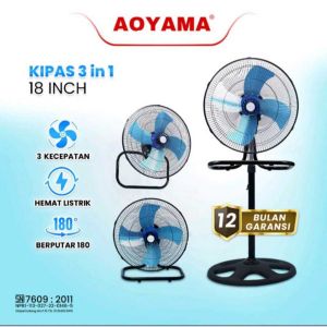 KIPAS ANGIN TORNADO AOYAMA 18 INCH (3IN1)