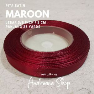 PITA SATIN 3/8IN 10MM 20YRD MARUN