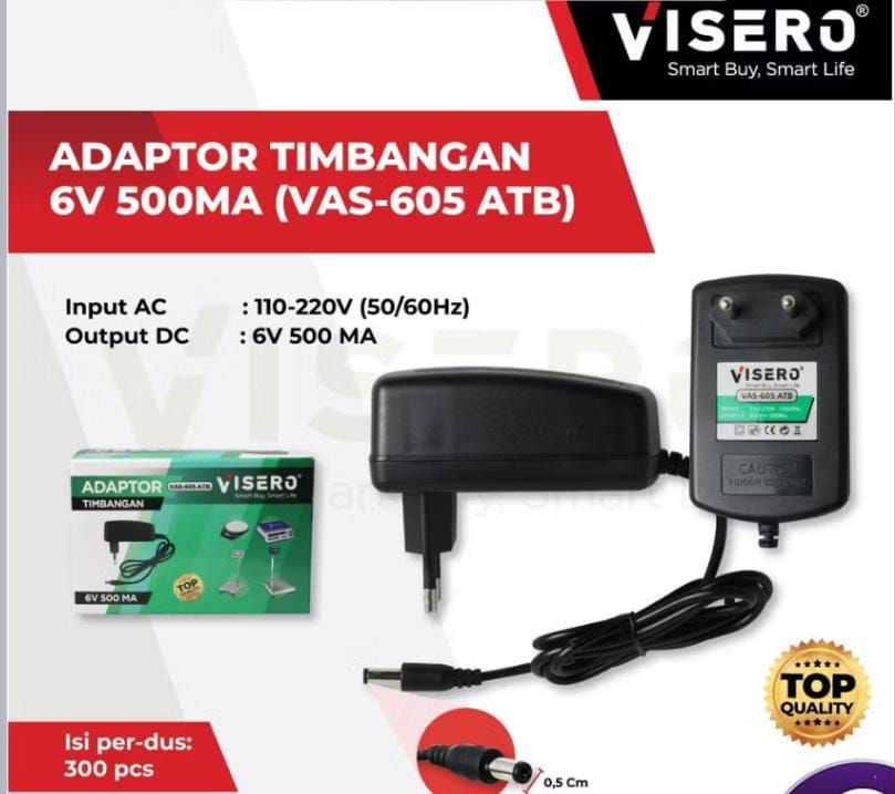 ADAPTOR TIMBANGAN  6V-500 MA VISERO (VAS-605-ATB)