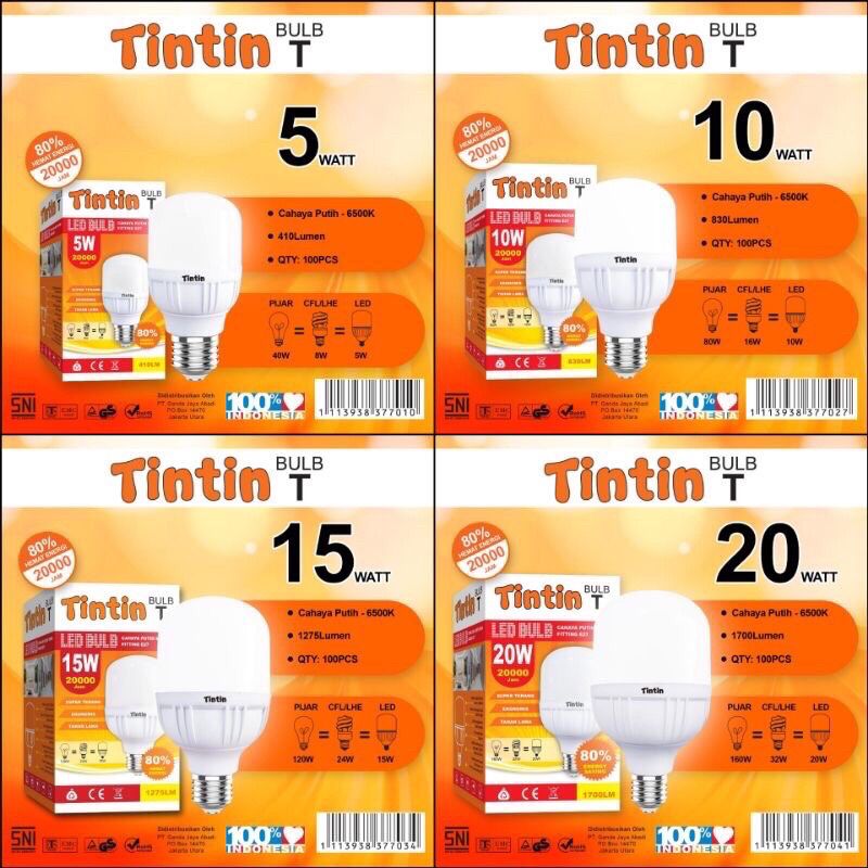 LAMPU LED TINTIN MURAH