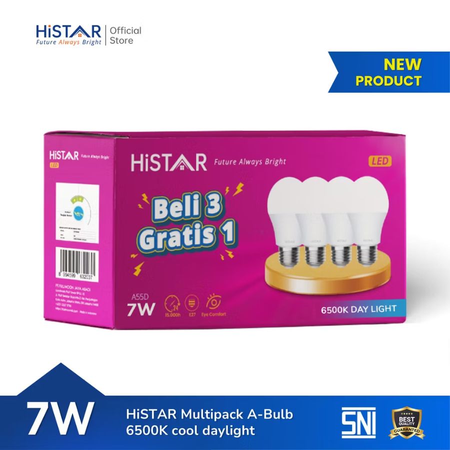 A60D 7W 6500K 4PK OL 170-240V Histar