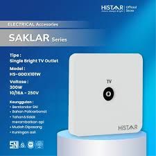 HISTAR GDX101W BRIGHT Single TV Socket Outlet For Flush Mounting White