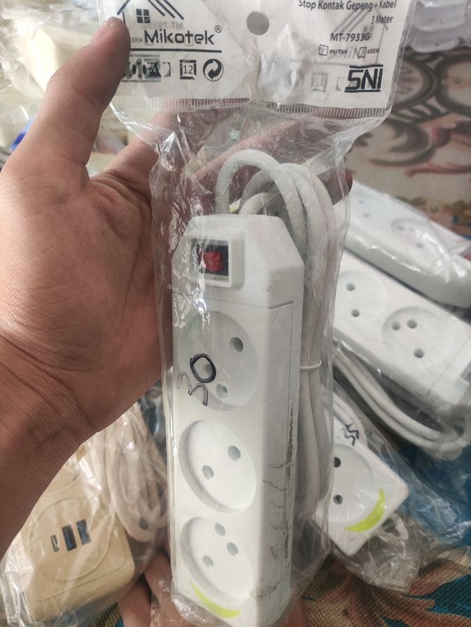 MIKOTEK STOP KONTAK GEPENG 3L 3M MT-7933G & MT-7943G
