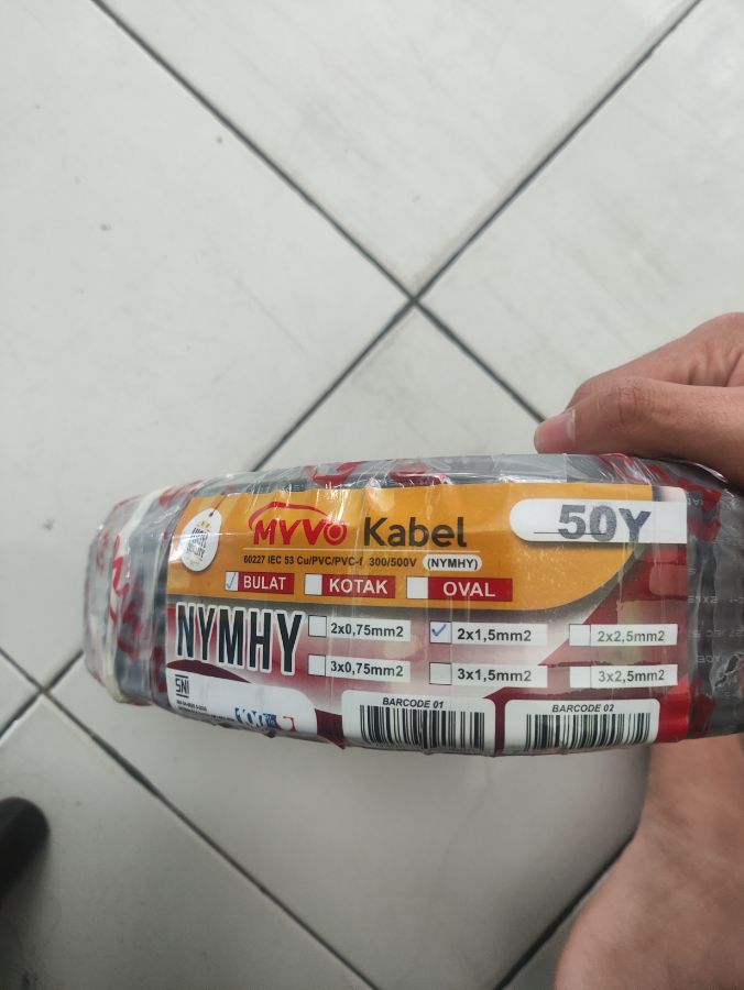 KABEL NYMHY MYVO 2X1,5M 50Y