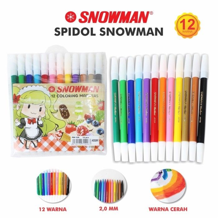 SPIDOL SNOWMAN 12 WARNA