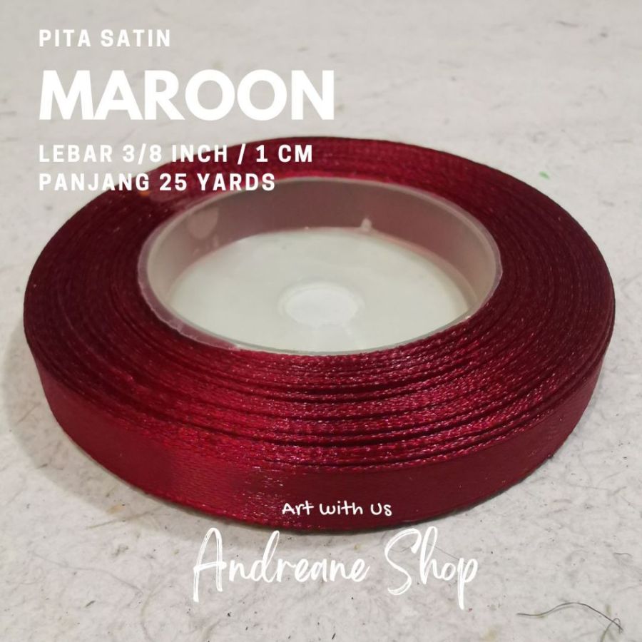 PITA SATIN 3/8IN 10MM 20YRD MARUN