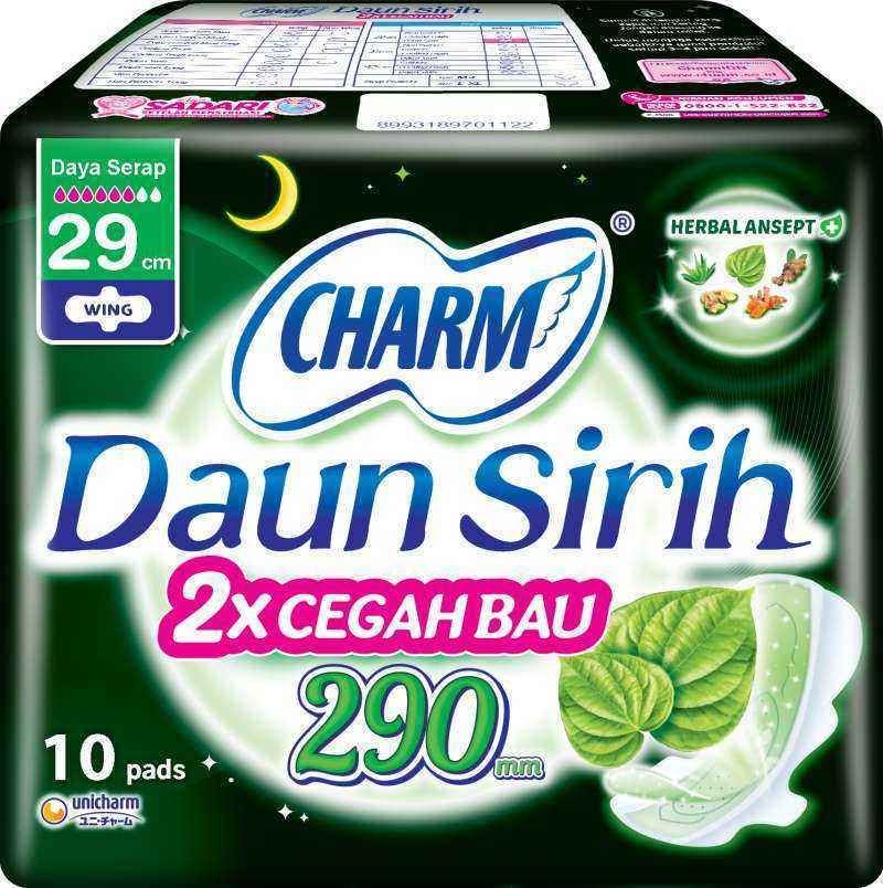 Charm daun sirih 29cm isi 10