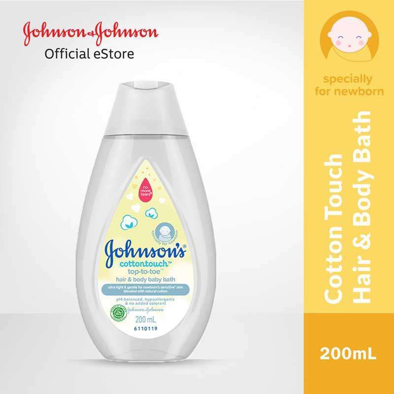 JOHNSONS Cotton Touch Top-to-Toe Hair & Body Baby Bath 200ml - Sabun Bayi 2 in 1