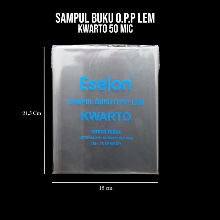 SAMPUL PLASTIK OPP LEM ESELON 50MIC 25S KWARTO 1 PAK