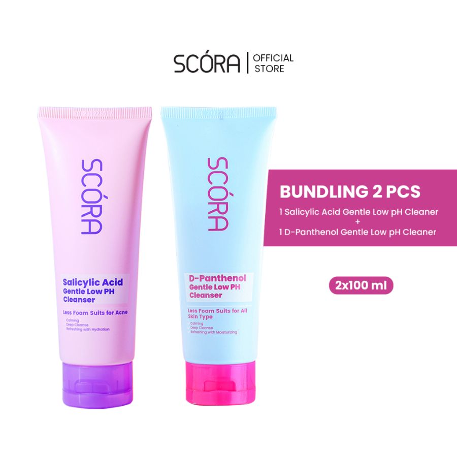 scora salicylic acid gentle low ph cleanser facial wash 