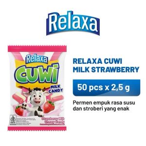RELAXA CUWI MILK STRAWBERRY CANDY BAG 20X50 PCS-20