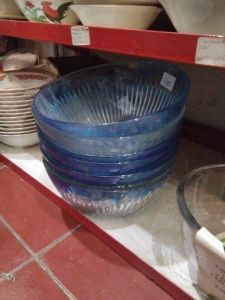 Mangkok kaca jumbo motif warna