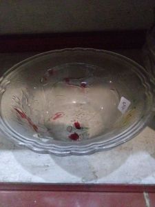 Mangkok kaca motif bening 