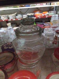 Toples kaca bening mahkota 