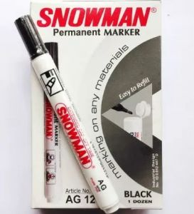 Spidol Snowman AG12 Hitam Permanent