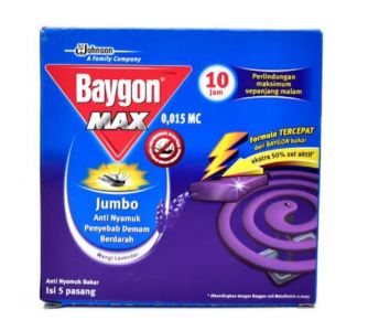 Baygon Coil Max Lavender 10HR 150gr/60