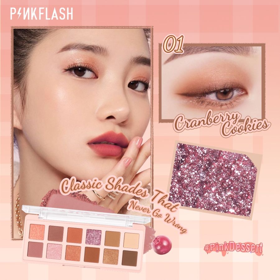 Eyeshadow pink flash palette 01