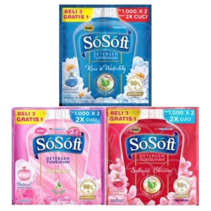 SO SOFT LIQDET DBL SCT 80ML PRG (BL 3 + GRT 1) DAN PIRING  KRISTAL 9 INC 2021 
