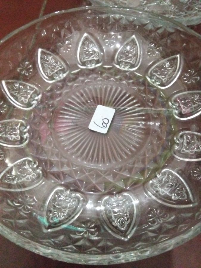 Piring kaca jumbo motif polos