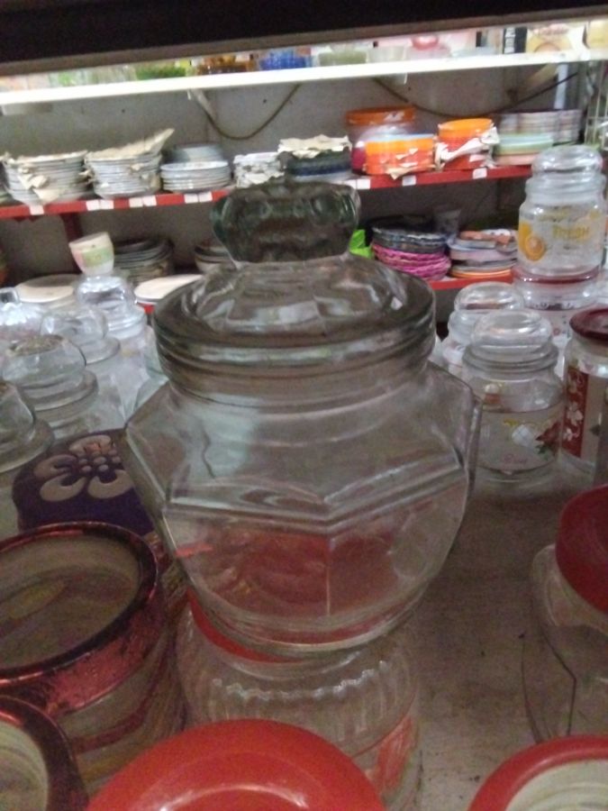 Toples kaca bening mahkota 