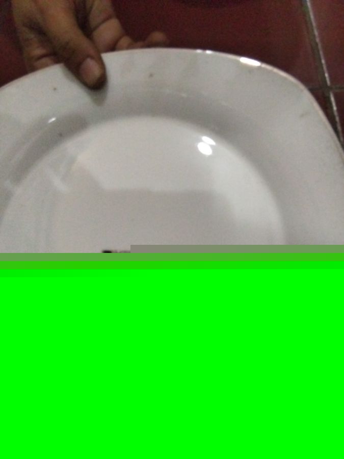 Piring batu ceramic kotak polos 