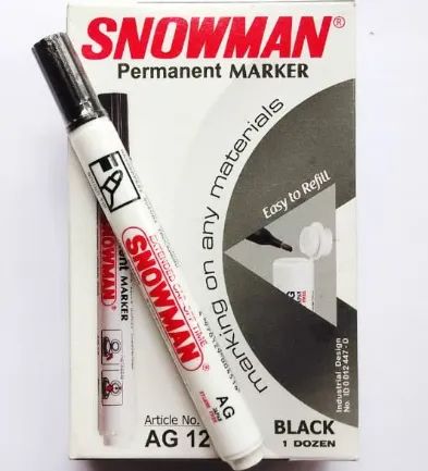 Spidol Snowman AG12 Hitam Permanent