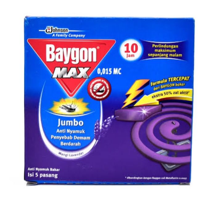 Baygon Coil Max Lavender 10HR 150gr/60