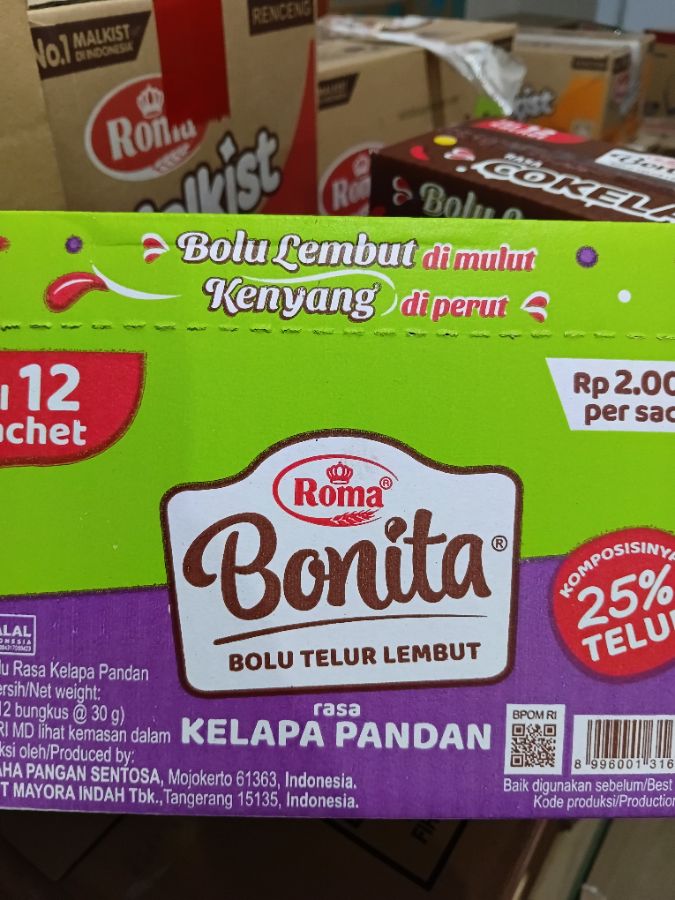 ROMA BONITA KELAPA PANDAN 6BOXx12SCx30Gr