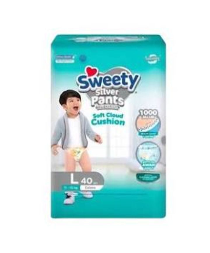 SWEETY SILVER PANTS L 40S