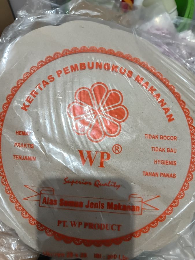 KERTAS NASI WP MERAH BUNGA BULAT
