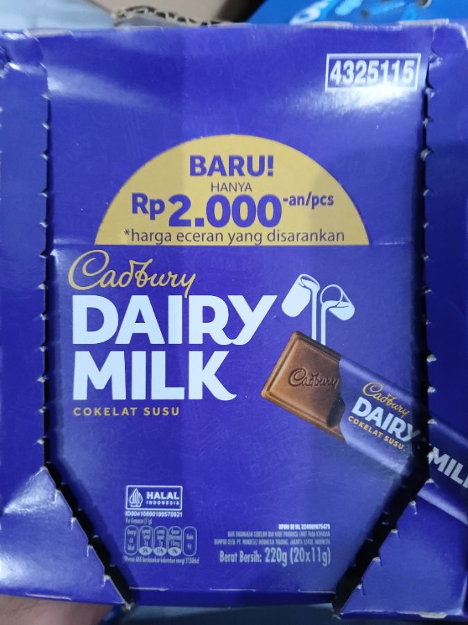 CADBURY DAIRY MILK 42x20x11gr