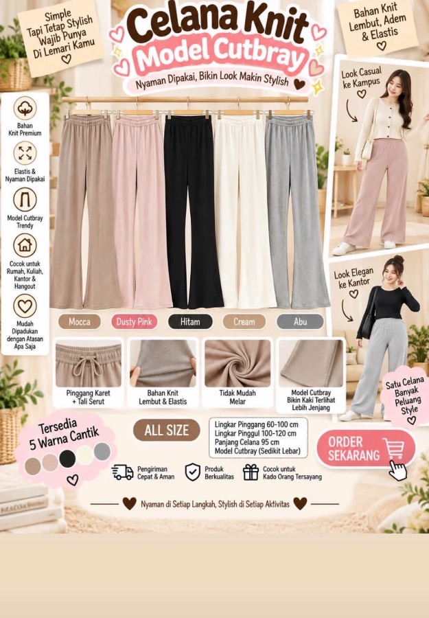 Celana knit cewek