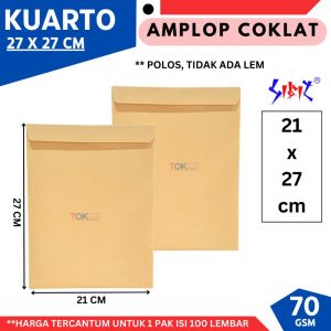 Amplop Coklat Kuarto Lem