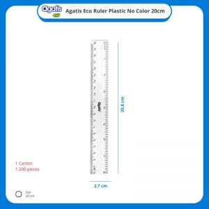 Agatis Penggaris 20cm Bening