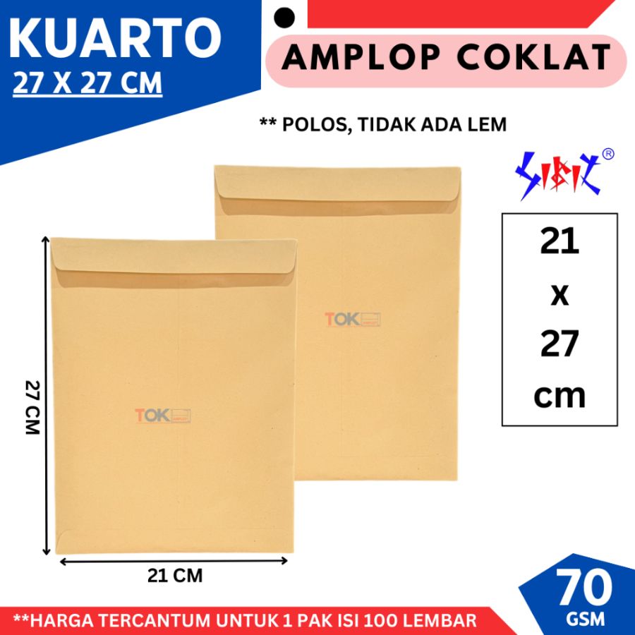 Amplop Coklat Kuarto Lem