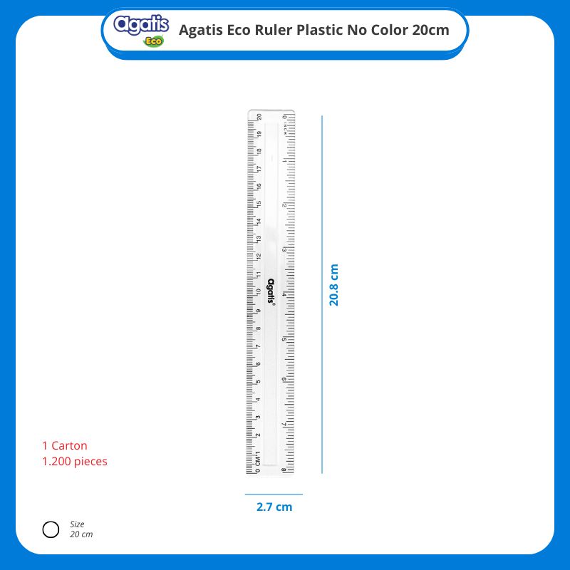Agatis Penggaris 20cm Bening
